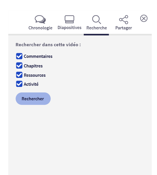 Recherche au sein de la vidéo